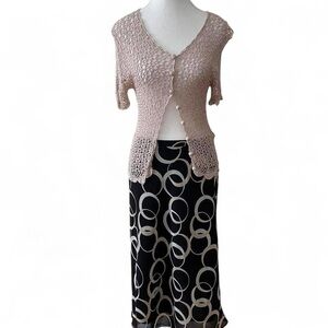 Black and White Circle Pattern Skirt